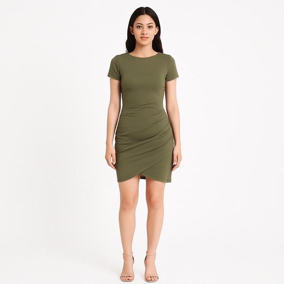 PLANET GOLD Womens Green Zippered Cap Sleeve - Picture 1 of 3